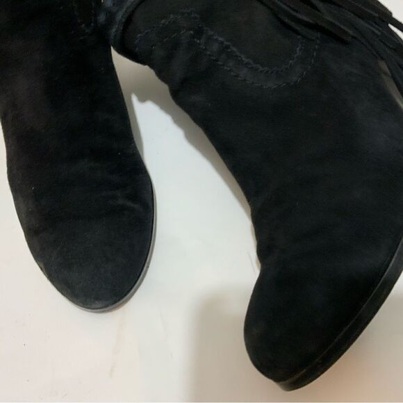 Sam Edelman Louie Suede Fringe Heeled Ankle Boot Black Women's sz 7 - Picture 11 of 14